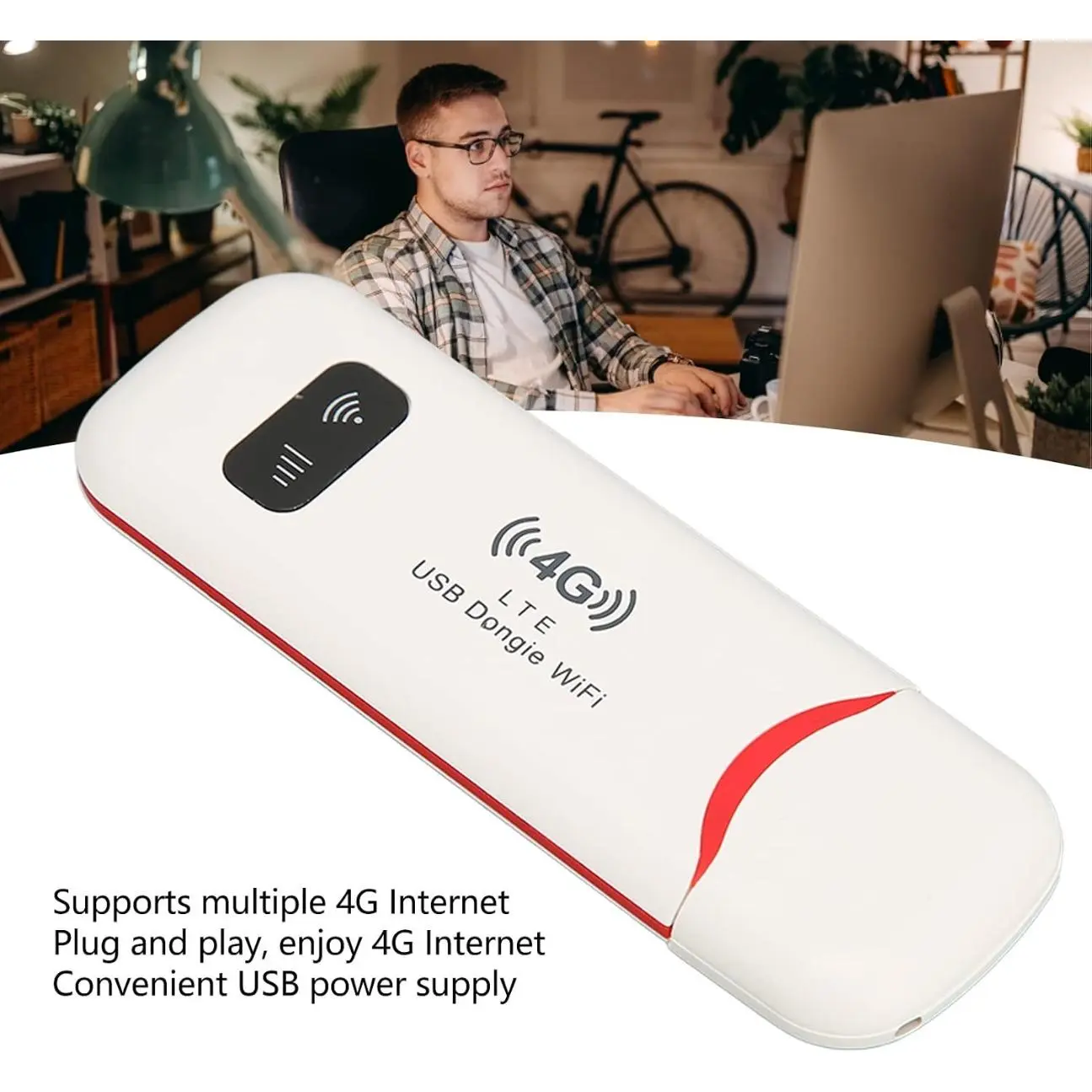 Portable Dual-Band 4G LTE Mobile Wireless Pocket Wi-Fi Hotspot Router with SIM Card Slot, USB Interface, WPS Touch, Plug & Play, 150Mbps High-Speed Data Transfer, 10-User Connectivity for Smart TV/Laptop, Stable Wifi on the Go Travel/Home Solution