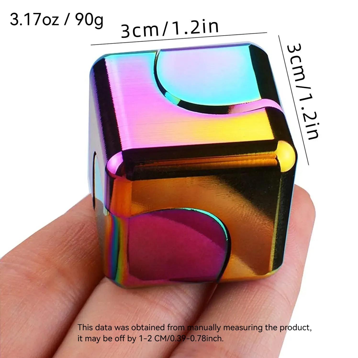 Alloy Rotating Rubik's Cube Fidget Spinner, Multi-Color Blocks Design, Smooth Spin, Stress Relief, Focus Improvement, Office Study Relaxation