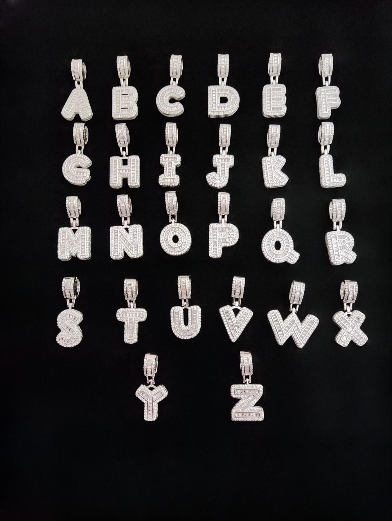Women's Sparkling Cubic Zirconia Initial Necklace - Personalized Alphabet Letter Pendant, Silver Costume Jewelry, Fashion Birthday Gift, Letter Necklace
