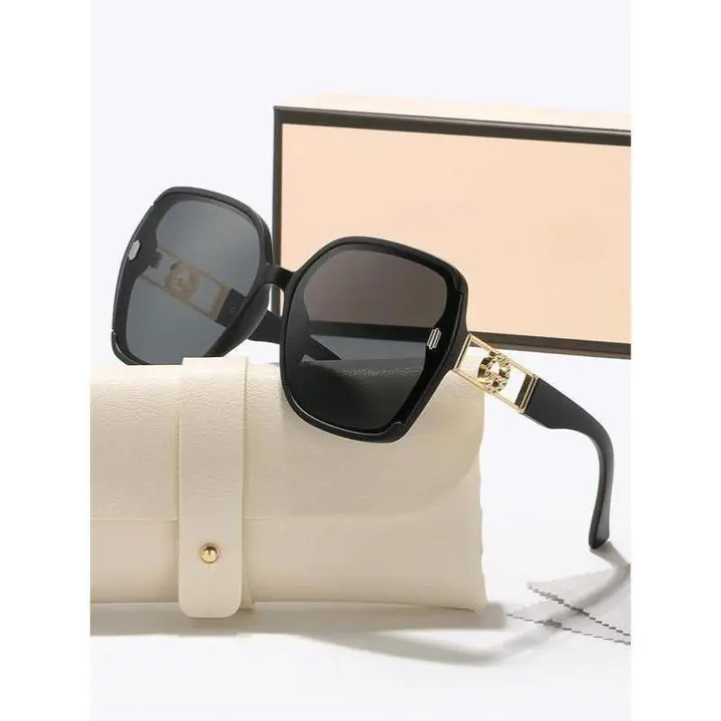 Unisex Plain One-Size-Fit-All Oversized Square Frames Sunglasses, Gradient Lens Durable Frame Trendy Driving Outdoor Shades for Casual Wear Spring Activities