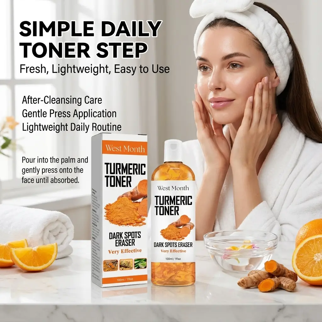 Turmeric Facial Toner, Hydrating Face Toner for Dull-Looking and Uneven-Looking Skin, Moisturizing Daily Skin Care Essence for a Fresh, Smooth and Radiant-Looking Complexion, Gentle Face Care