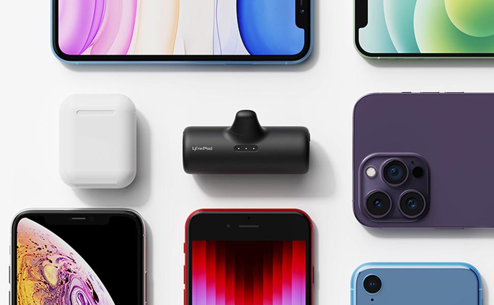 iWALK 4500mAh Mini Portable Charger Upgraded 15W Power Bank with Built-in Lightning Plug Compatible with iPhone 14/13/12/11/8/7/X Series AirPods Black Connector Durable Compact Travel Gadget - Charging Wireless