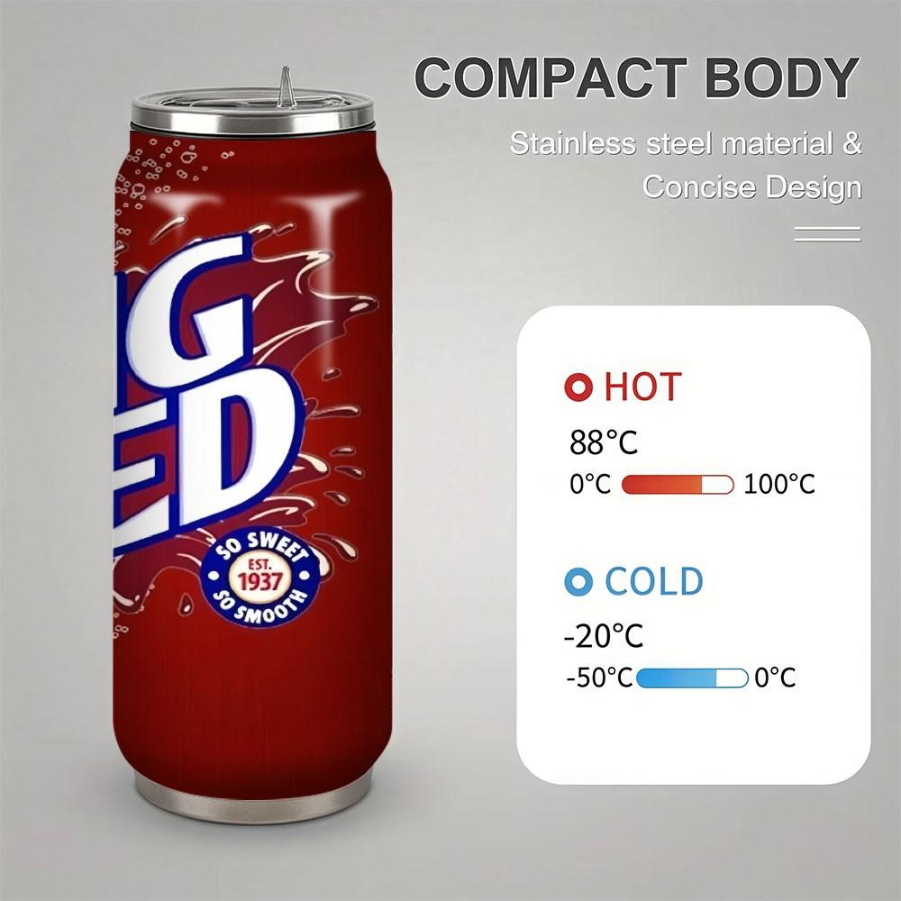 1pc 17oz Stainless Steel Insulated Coffee Cup, Dual-Layer Vacuum Insulation, Leak-Proof Lid & Straw, Ideal for Outdoor Activities