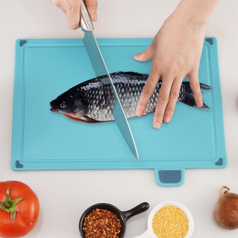 Color Coded PP Plastic Cooking Cutting Board Set Kitchen Multi Functional Chopping Boards for Fruits Vegetables Meat Dishwasher Safe Non Toxic