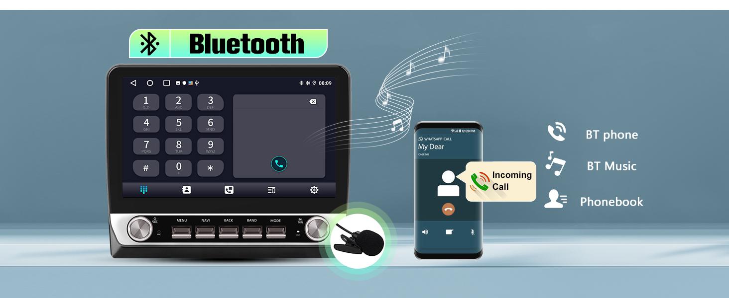 10.1" Android 13 Car Stereo for Jeep Wrangler 2007-2018 touch screen has Android Auto Wireless Carplay, Bluetooth WIFI supports GPS Navigation