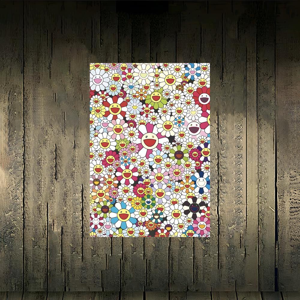 Murakami Takash Painting Fashion Poster Frameless poster pp Matte adhesive paper for Living room hallway bedroom