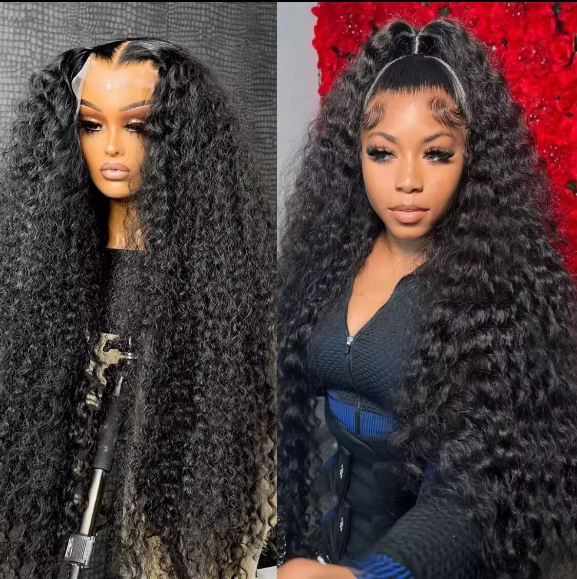 Bling Hair 32 Inch Kinky Curly Lace Front Wig Human Hair Pre Plucked with Baby Hair 13x4 Hd Lace Front Wigs for Women Natural Black Bling Hair 32 Inch Kinky Curly Lace Front Wig Human Hair Pre Plucked with Baby Hair 13x4 Hd Lace Front Wigs for Women Natural Black