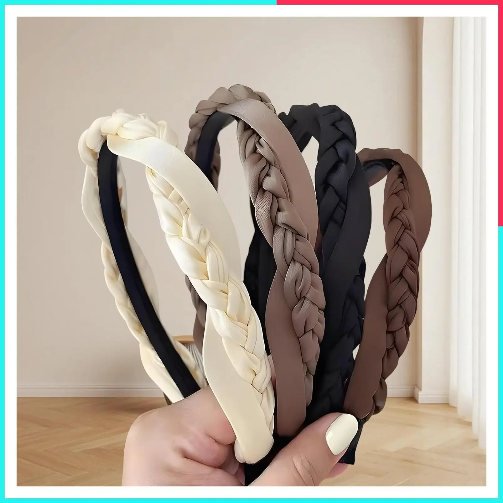 4 Pack Satin Headbands for Women, Braided Twisted Hair Bands with Smooth No-Pull Texture, Vintage Adjustable Headpiece