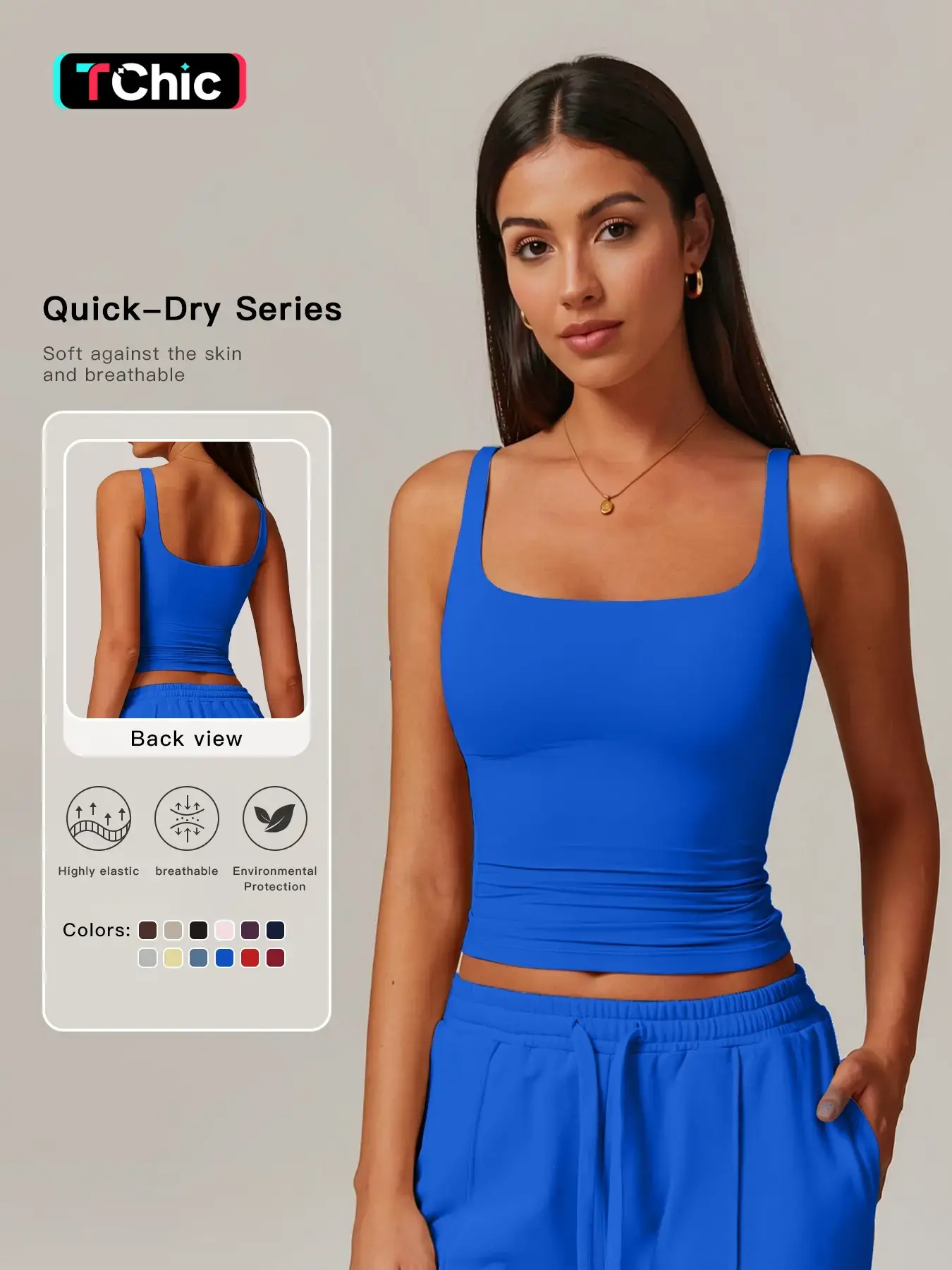 Square Neck Wide Strap Sports Vest for Women, Waist Cinching Slimming Short Sleeve with Padded Bra, Casual Fitness Top for All Seasons Fitness Wear