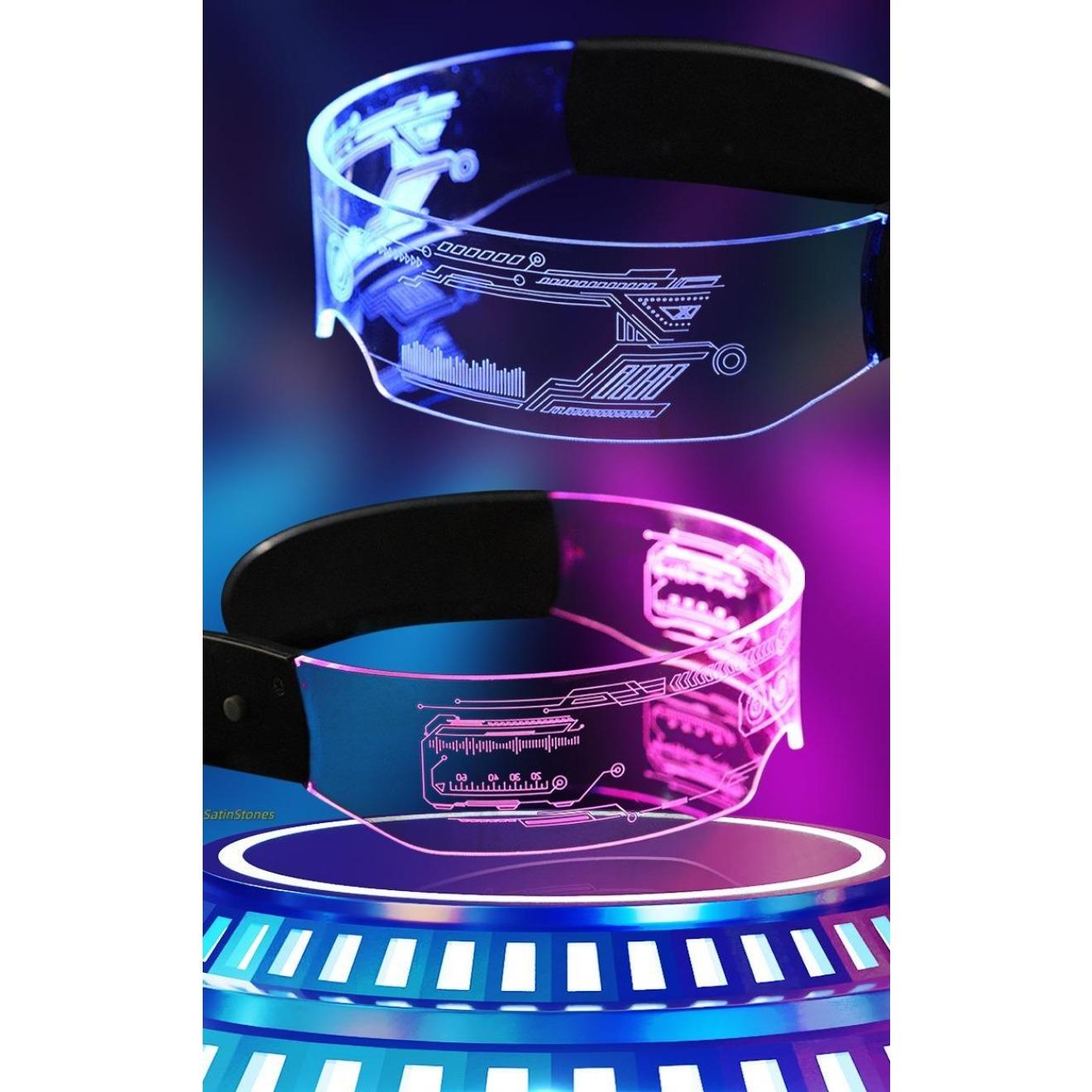 Light-Up LED Party Glasses - Futuristic Sunglasses for Adults, Glow in the Dark Neon Shades, Cosplay Prop, Rave Accessory, Party Favor, Great Gift Idea,summervibes