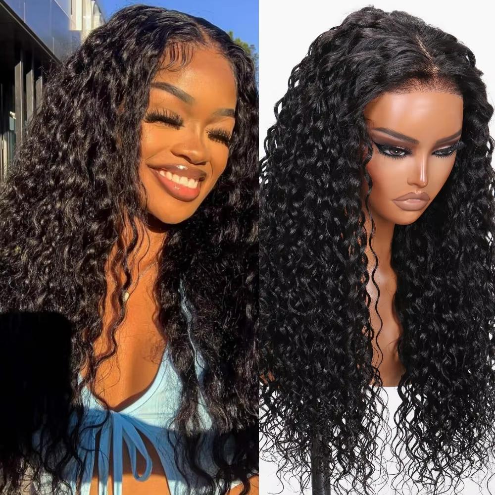 Deep Wave Glueless Wig 13x4 Lace Frontal Wig Curly 5x5 Lace Wear Go Glueless Wig For Women 100% Human Hair Natural Color