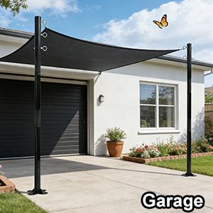 2 Pack 12 Ft Shade Sail Poles, Heavy Duty Metal Outdoor Support Post Kit, Rust-Resistant Shade Sail Support Poles, Adjustable Metal Sun Shade Poles for Patios, Courtyards, Backyards and Gardens tiktokshopbacktoschool