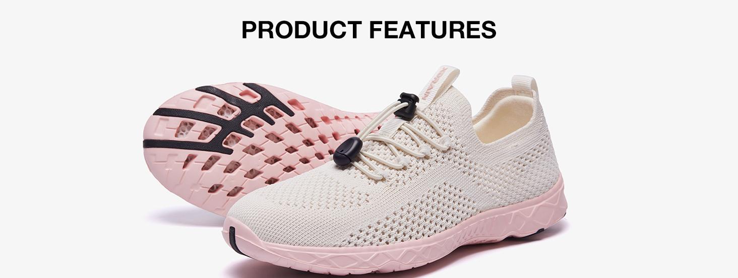 KOLILI Women's Quick Dry Watershoes Aqua Sock Barefoot for Beach Swim River Pool Lake Hiking Kayaking Surfing Best for Water Sports Travel & Walk