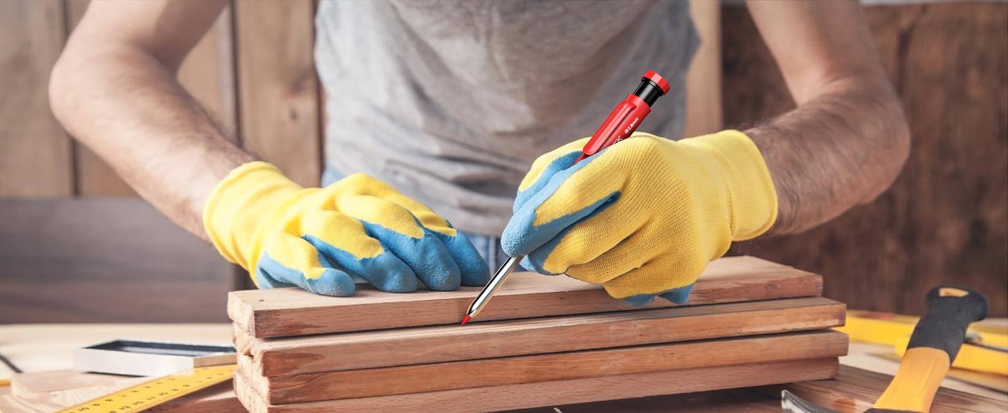 STAGEEK 4 Pack Carpenter Pencil with Sharpener, Mechanical Carpenter Pencils with 52 Refills, Construction Pencil Heavy Duty Woodworking Pencils for Architect (Red, Black, Yellow, Blue)