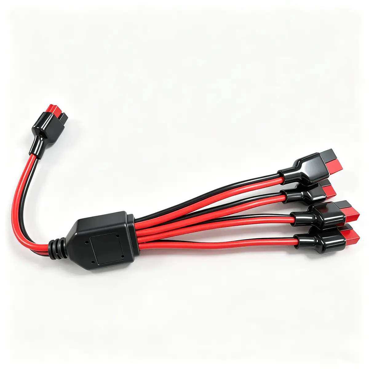 45A Connector Splitter Cable Compatible with Anderson 12AWG 1FT | 1 to 4 splitter cable with stranded tinned copper wire for batteries solar systems RVs and portable power stations