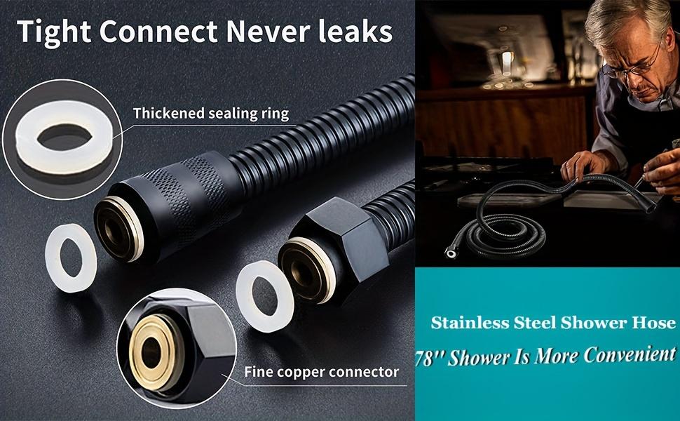 Shower Head,Rainfall Shower Head with Handheld Combo, 6/8 High Pressure Rainfall Shower Head / 6 Settings Handheld Showerhead Combo,Shower Holder/78'' Hose