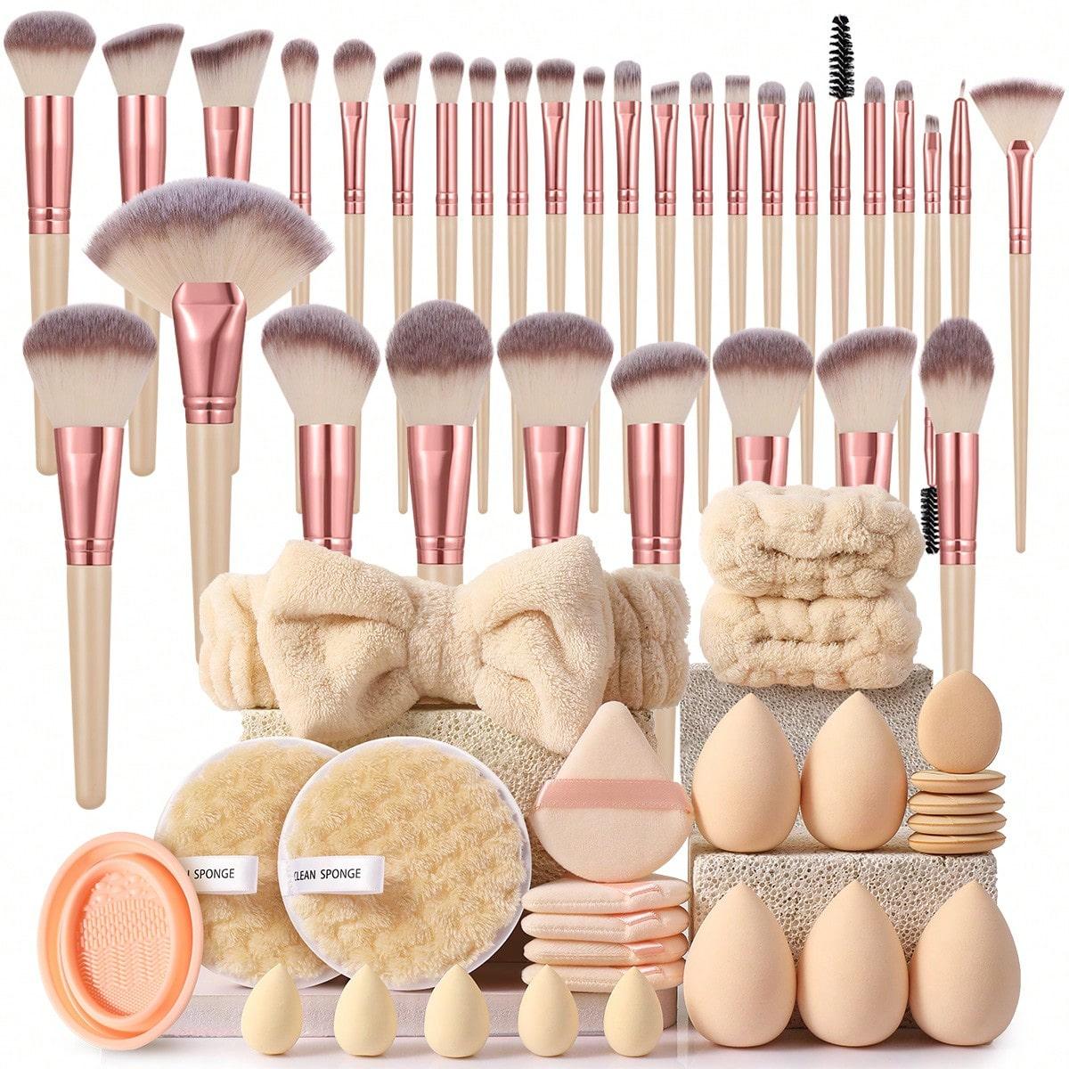 Multi-Piece Makeup Brush Set with Sponge, Premium Beauty Tool Kit, Makeup Brushes Set, Perfect for Flawless Makeup, Ideal for Makeup Enthusiasts