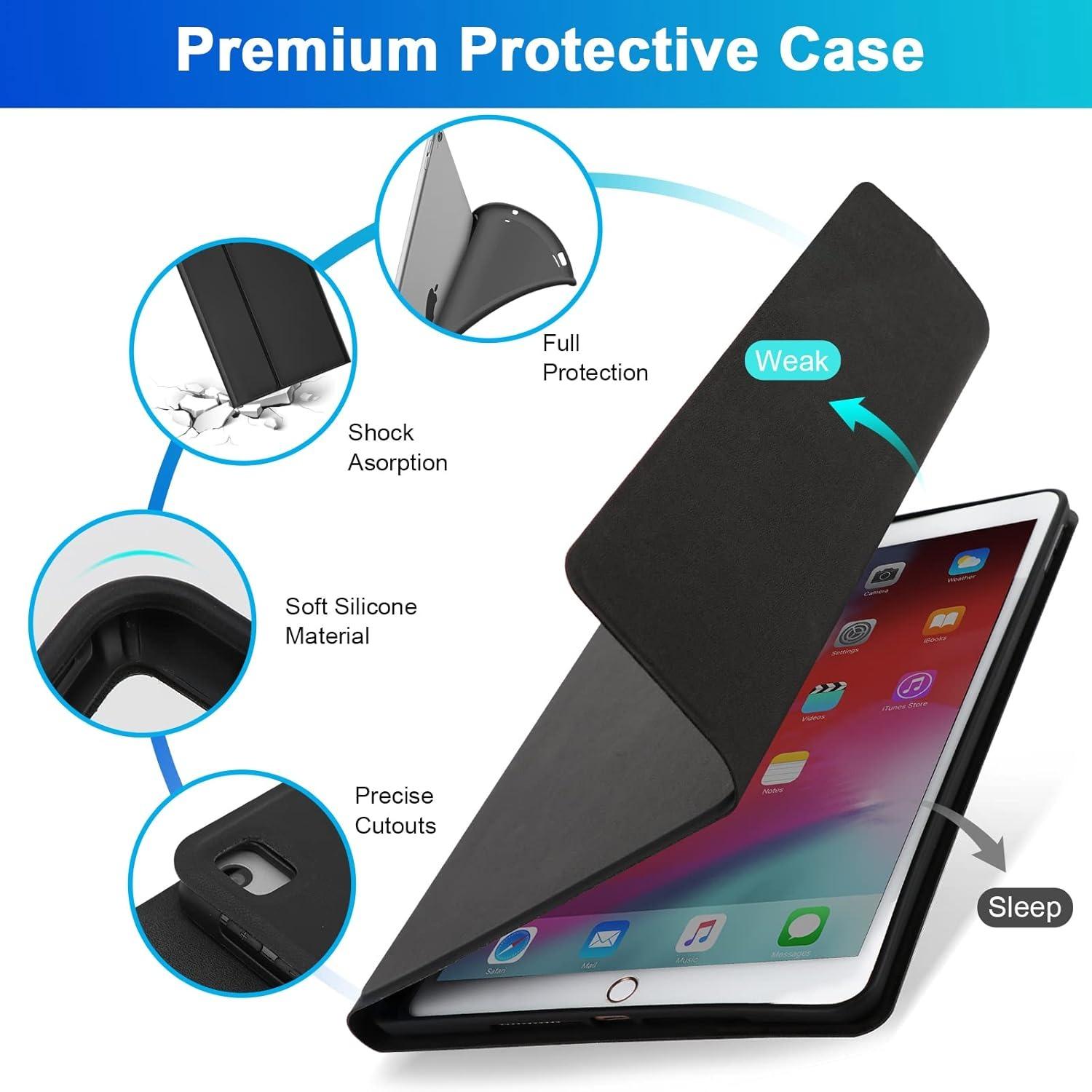 Tablet Keyboard with Pencil Holder, Portable Rechargeable Keyboard, 1 Count Detachable Keyboard Protective Cover with Mouse, Anti-fouling & Scratch Protective Keyboard Case for iPad 10th Gen