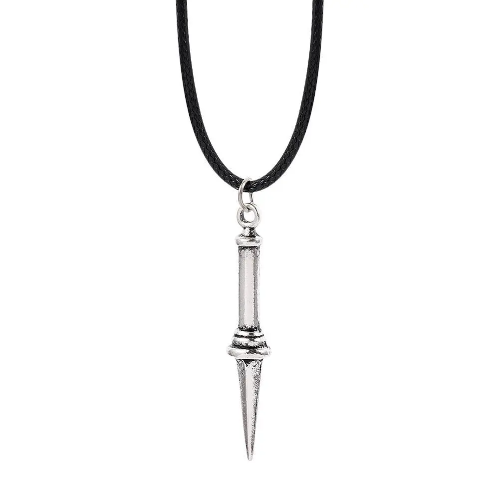 Supernatural Movie Vintage Pendant Necklace, Castiel Ancient Demon-Killing Knife & Angel Blade Sword Design Costume Jewelry for All Seasons