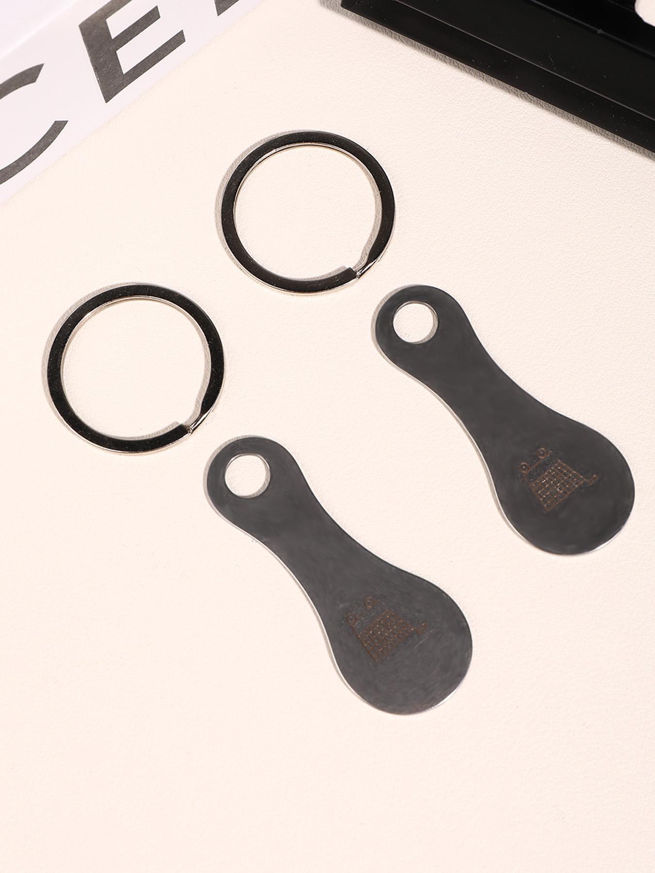 Stainless Steel Shopping Cart Token Keychain, Couple Key Chain Bottle Opener Bag Charm (silver Color), Casual Style, No Warning