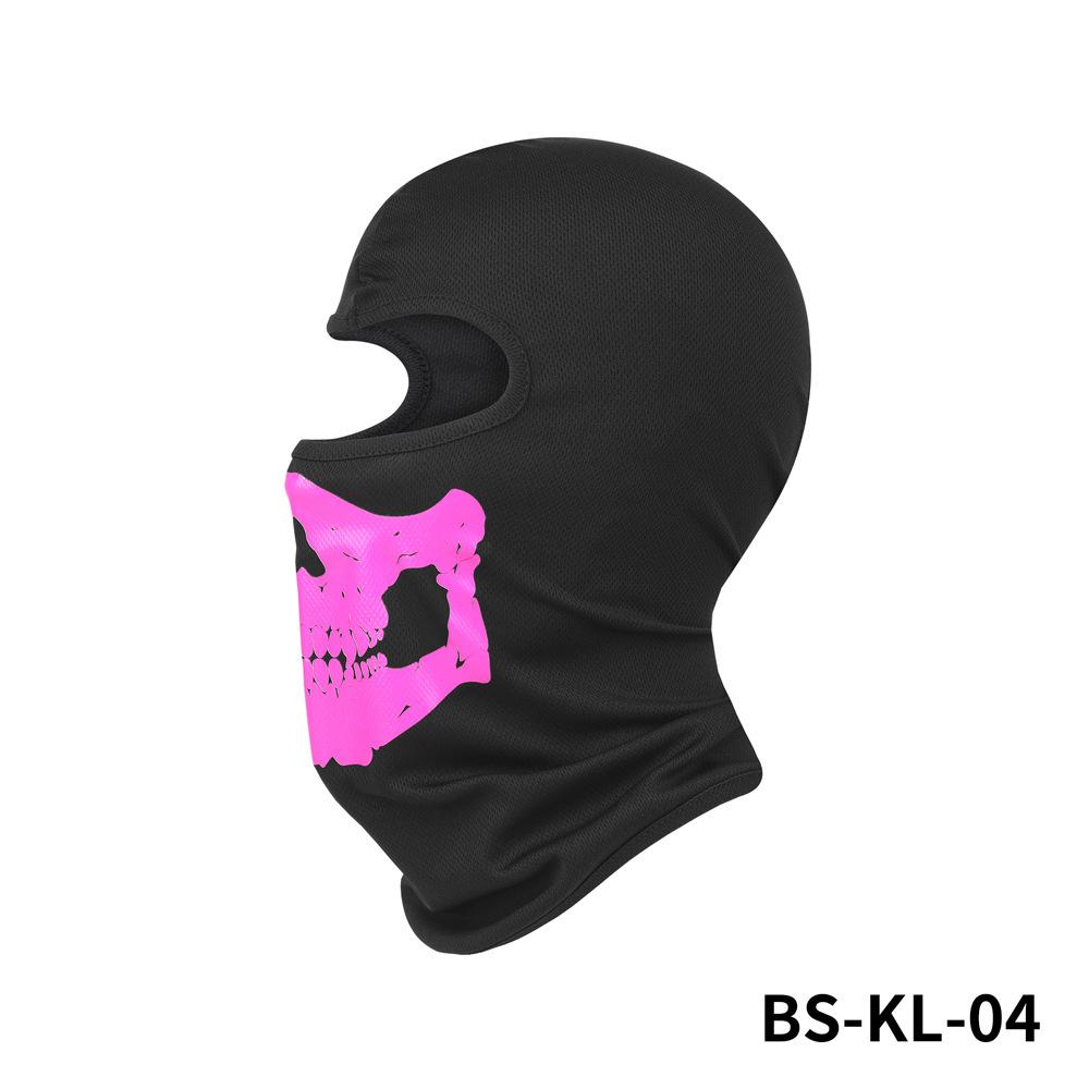 Outdoor Spring/Summer Cycling Headgear Motorcycle Helmet Liner Skull Print Headgear Face Mask