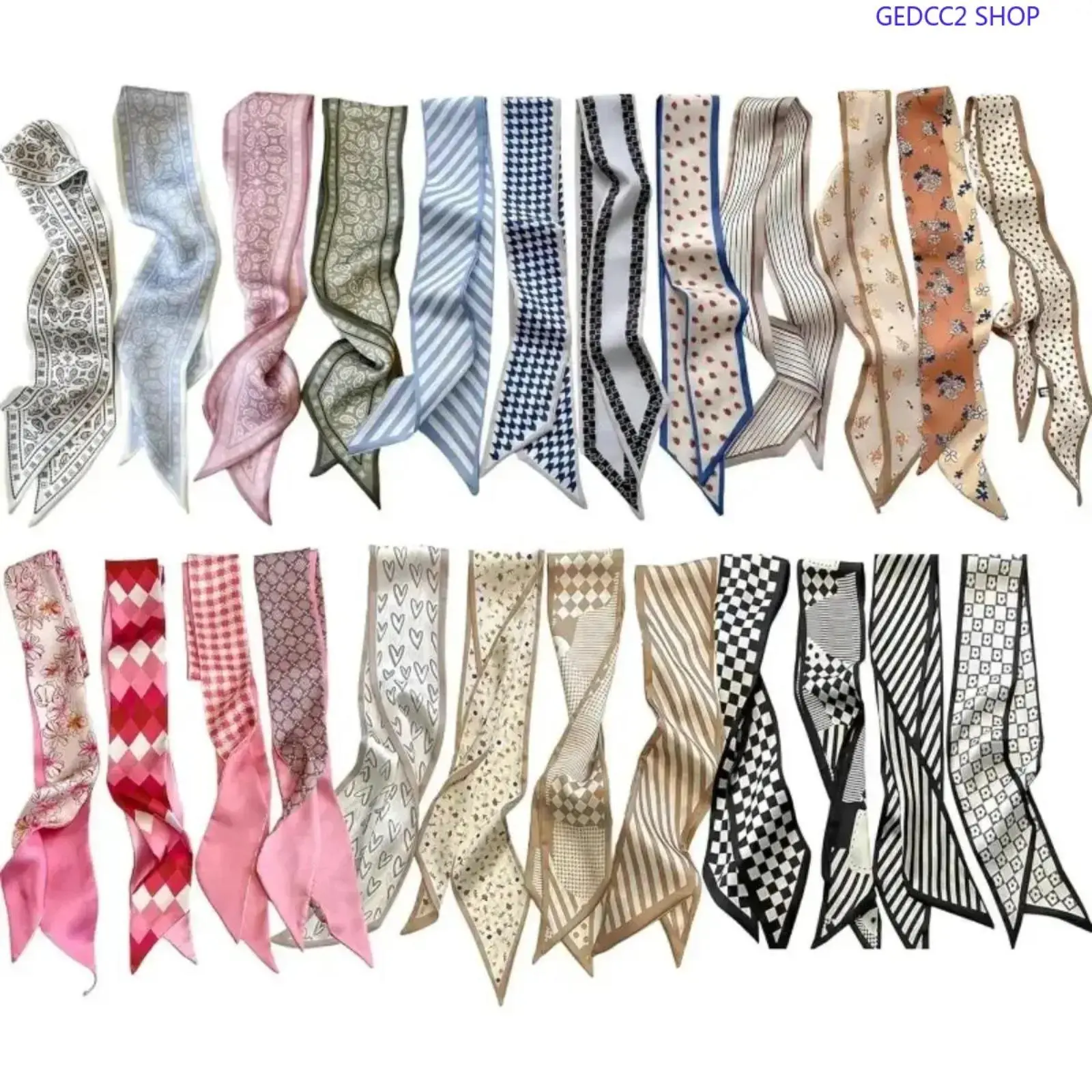 Women's Coquette Hair Ribbon Set Pack, Vintage Silk-Like Scarf Tie Accessories, Bow Shape Decor for Daily Wear & Gifts (Sports & Outdoor Camping & Hiking Hammock Accents)