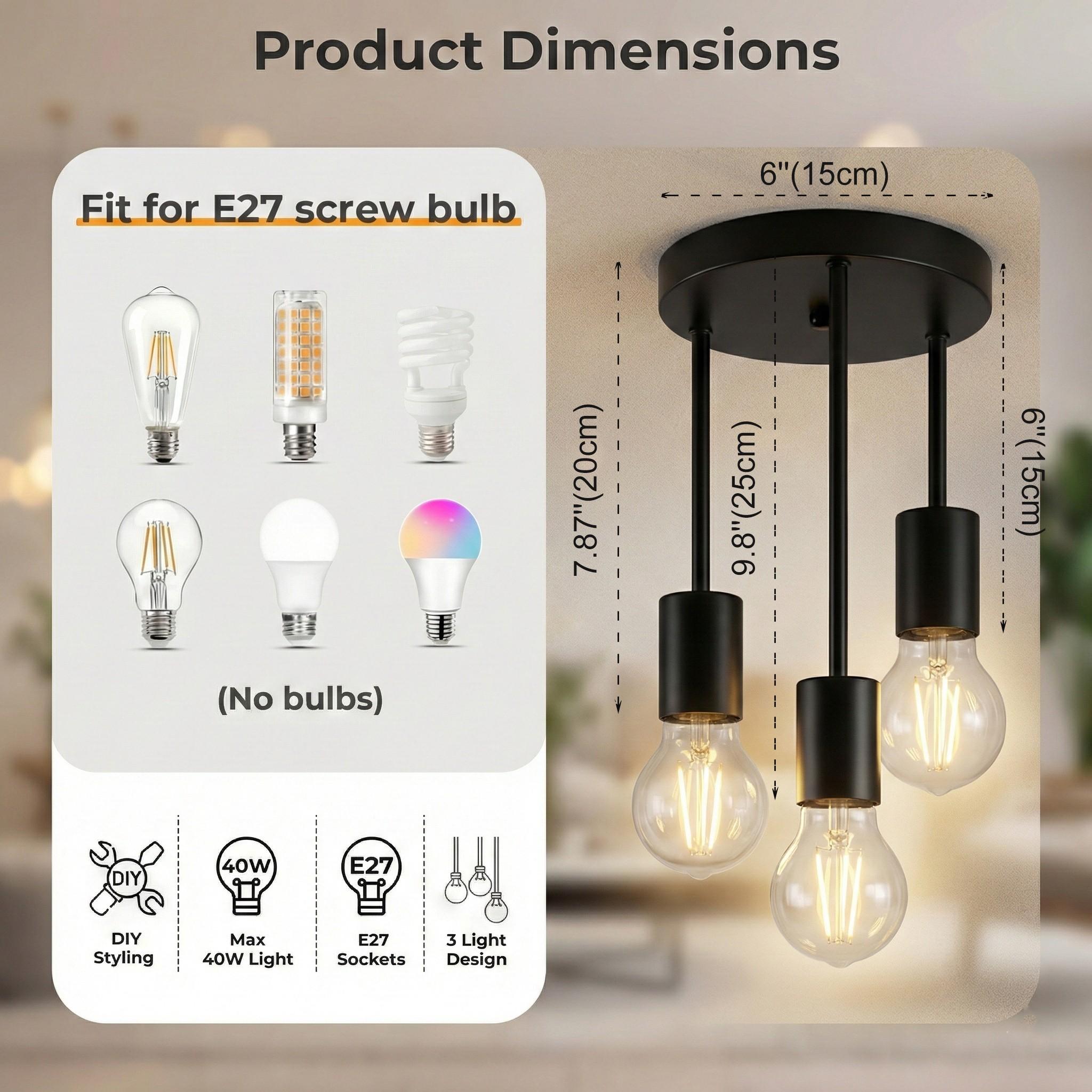 Modern Minimalist Gold Three-Arm Cylinder Pendant Light, European Home Fit E27 Interface Max60w Bar Hallway Lighting