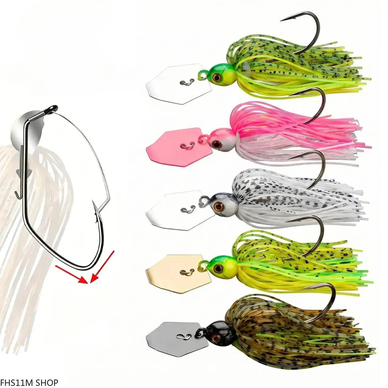 5PCS Chatterbait Fishing Lure Set, 14g/21g Bladed Jig Spinner Baits With Stainless Steel Blade, 3D Eyes And Vibrating Action For Bass Fishing, Walleye Fishing, Trout Fishing, Freshwater And Saltwater Fishing Tackle