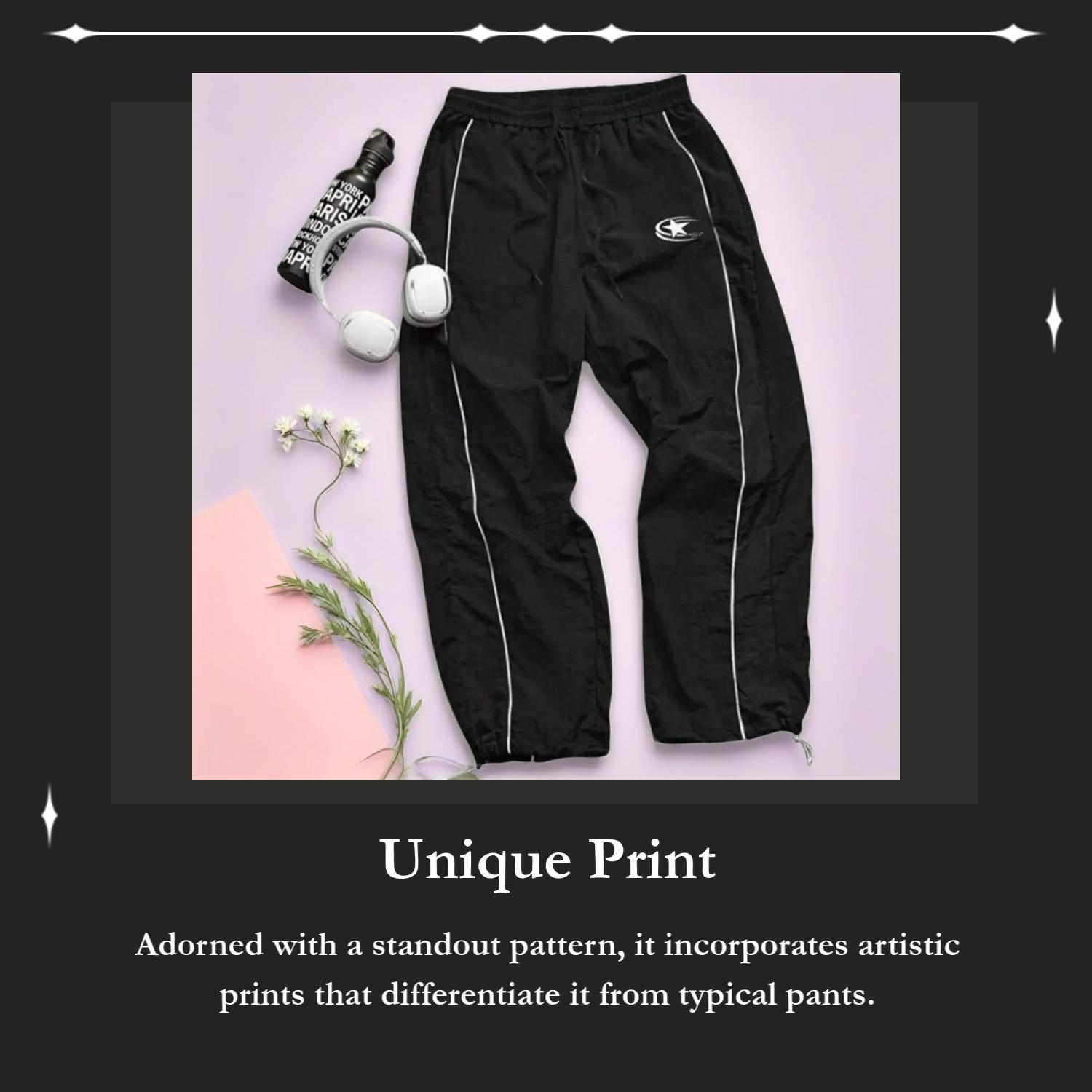 Men's Printed Athleisure Jogger Pants - Back View