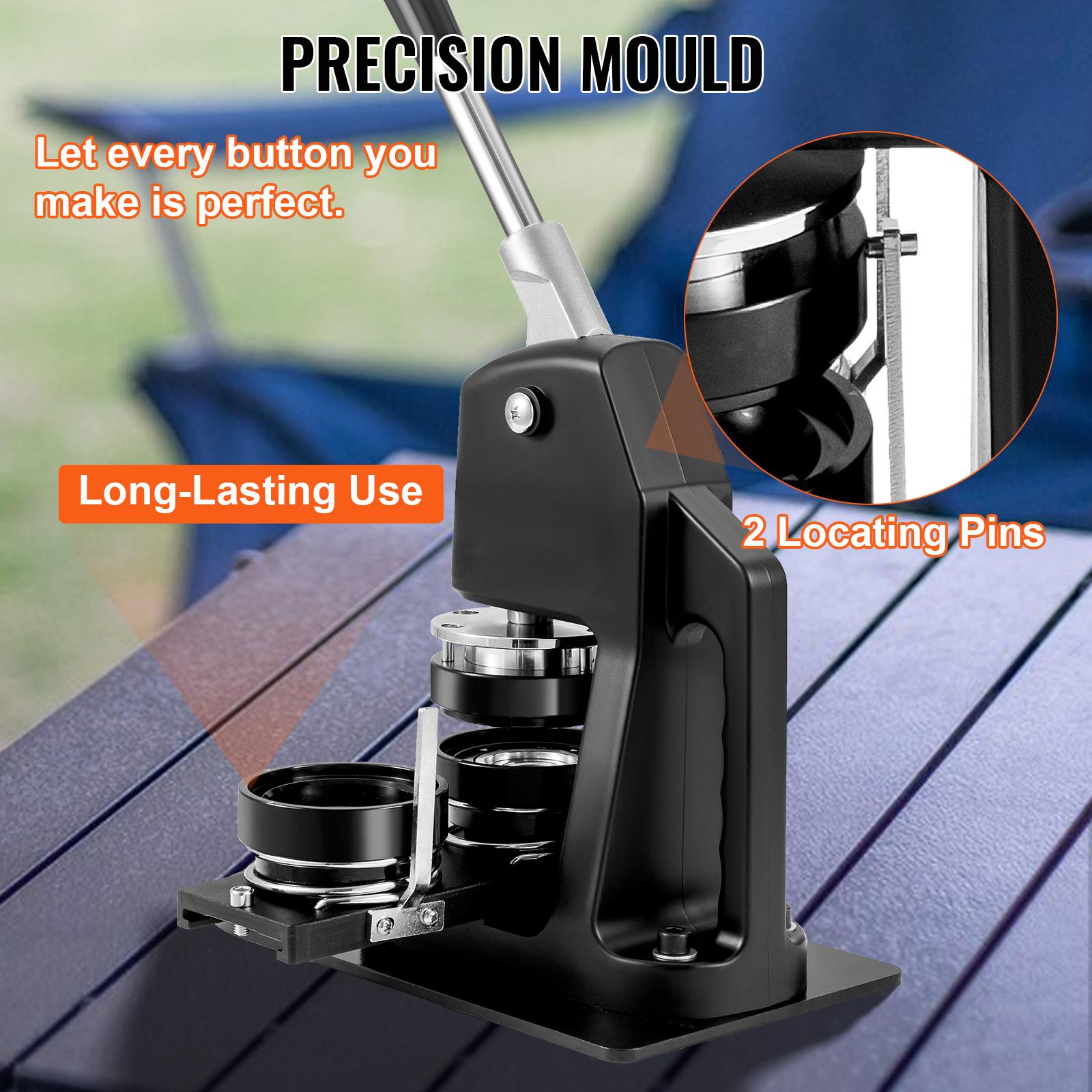 VEVOR Button Maker Machine, Multiple Sizes 1+2.25 Inch Badge Punch Press Kit, Children DIY Gifts Pin Maker, Button Making Supplies with 500pcs Button Parts Circle Cutter Magic Book