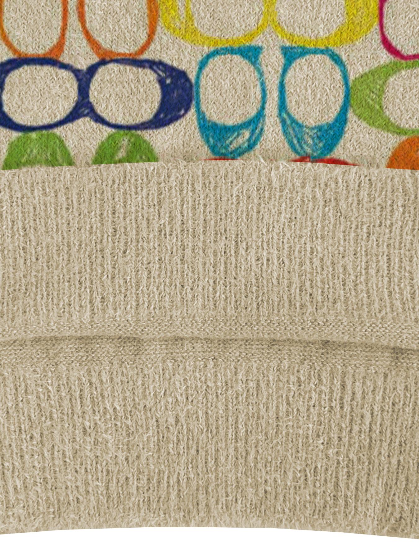 Women's Colorful Geometric Pattern Stand Collar Fitted Sweater, Fall Winter Casual Long Sleeve Knitwear, Comfortable Warm Daily Wear