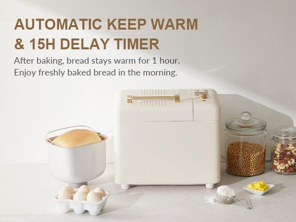 Neretva Bread Machine, 2.2LB 15-in-1 Bread Maker, Dual Heater Breadmaker Machine with Auto Nut Dispenser & Nonstick Ceramic Pan, Bread Maker Machine for Gluten Free, Dough Maker, Sourdough, Yogurt Neretva Bread Machine, 2.2LB 15-in-1 Bread Maker, Dual Heater Breadmaker Machine with Auto Nut Dispenser & Nonstick Ceramic Pan, Bread Maker Machine for Gluten Free, Dough Maker, Sourdough, Yogurt