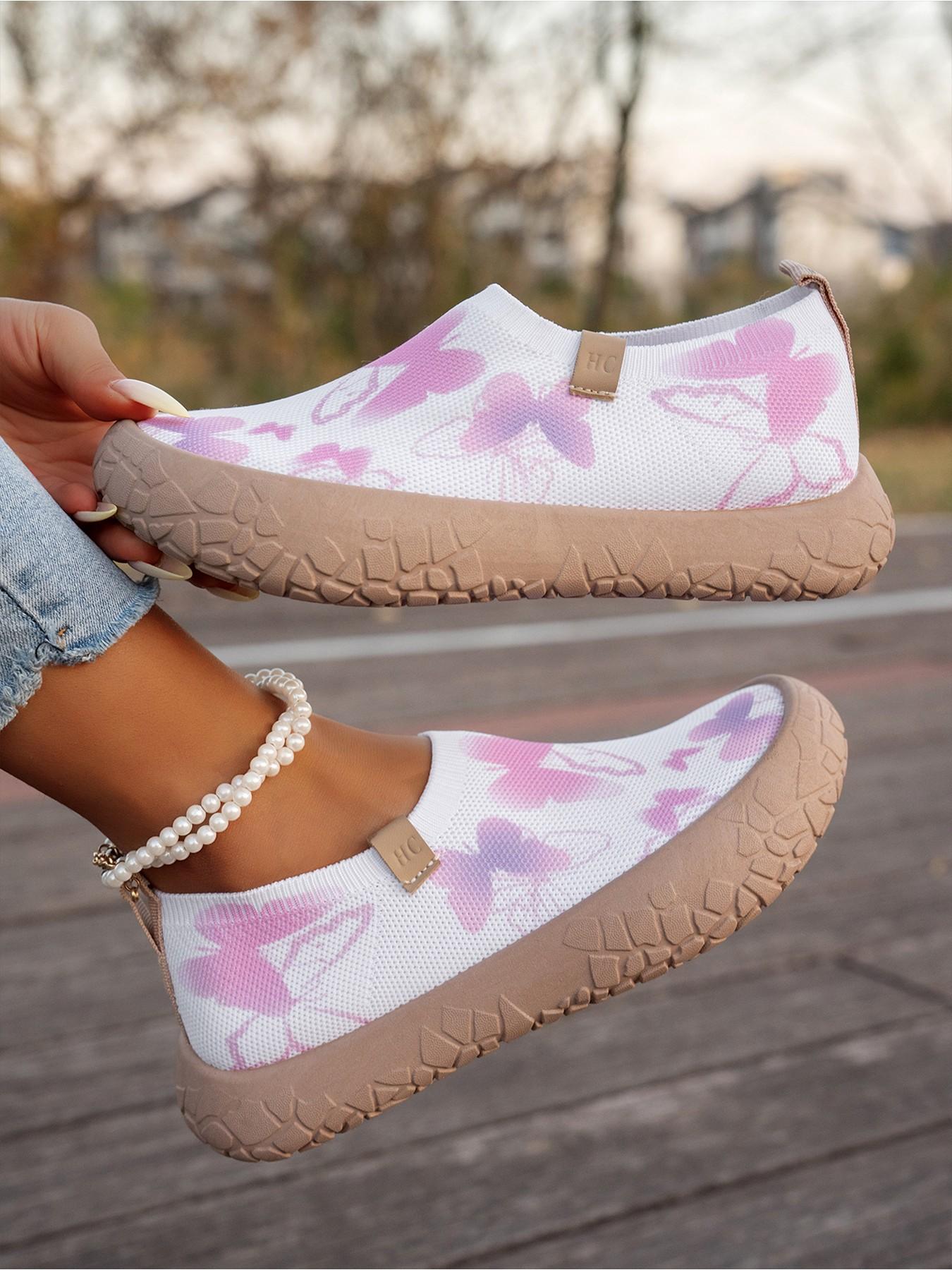 Women's Spring & Fall Breathable Slip-On Comfort Lightweight Walking Shoes, Soft Sole Casual Sports Sneakers, Lazy Style Ladies Footwear, Trendy Walking Shoes, Soft Bottom Shoes