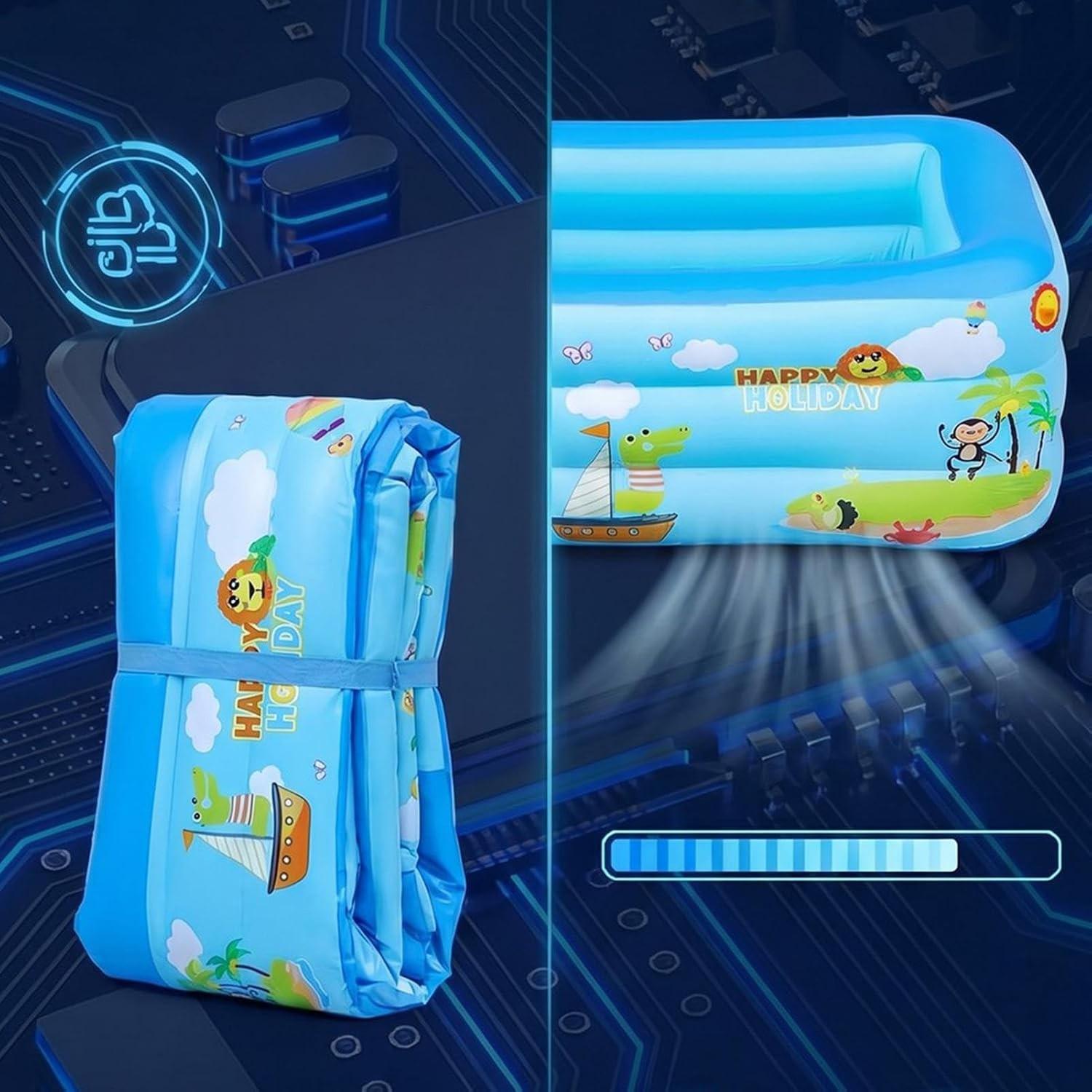 1.2-meter Thickened PVC Inflatable Swimming Pool, Portable Outdoor Camping Inflatable Pool, Kiddie Pool, Essential for Family Fun in Gardens, Lawns, and Indoor/Outdoor Summer Parties
