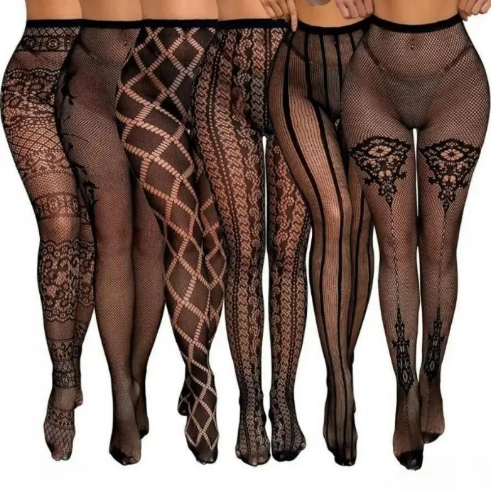 Women's High-Waist Stretchy Suspender Fishnet Stockings - 1/3/6pcs Black Lingerie Hosiery, Chic Casual Wear for Everyday & Party Use, Cosplay, Streetwear, Fit, Statement, Fish Net, Fashion, Stretchy Mesh