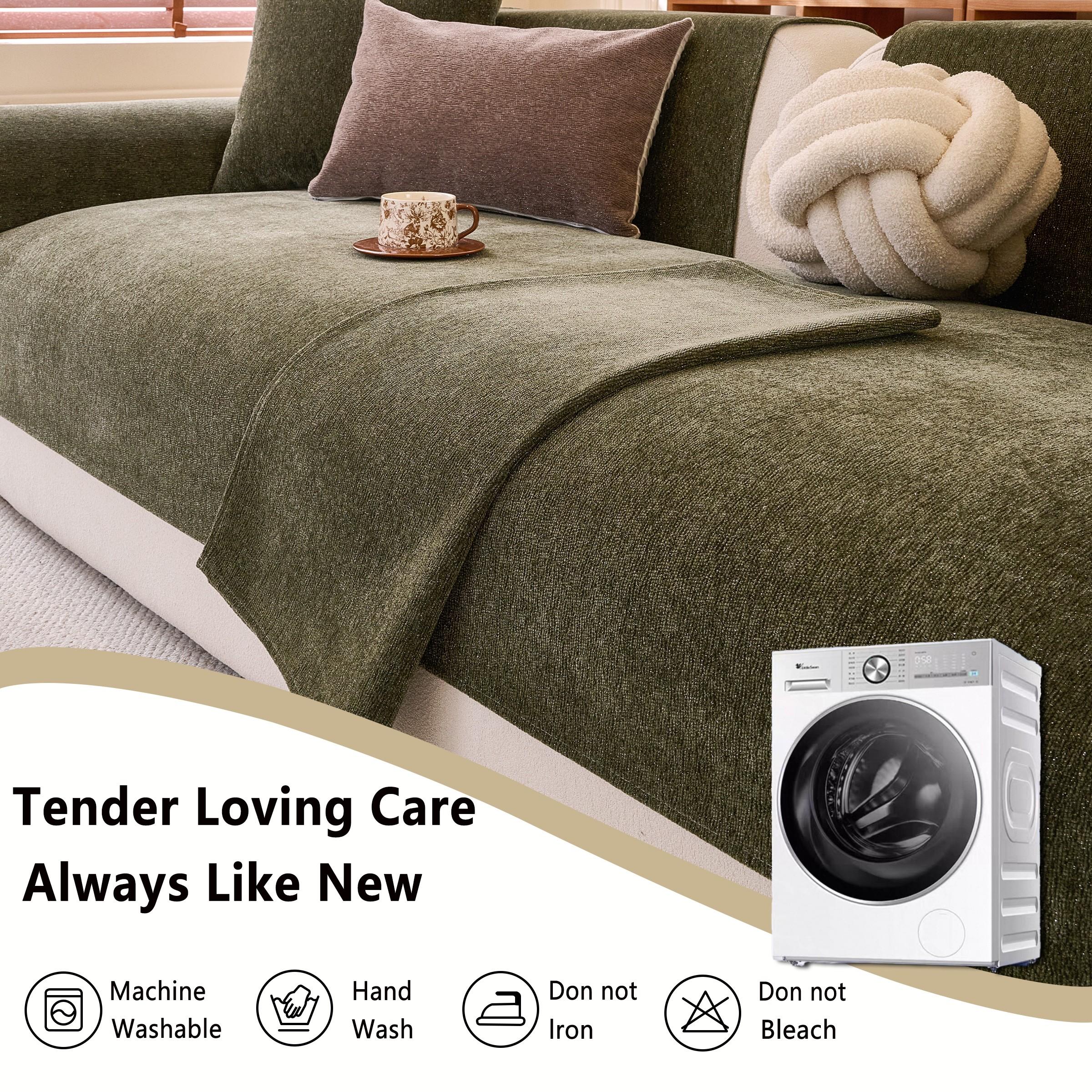Modern Soft Chenille Sofa Protector, Scratch-Resistant, Non-Slip, Fits All Sofas, Pet-Friendly, Durable, Home Decor Essential