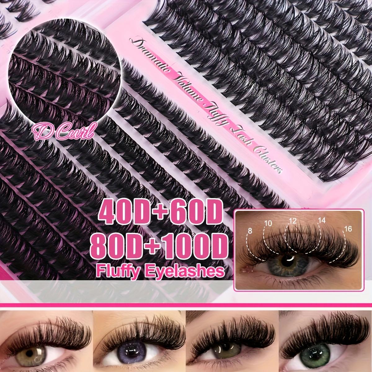 Lash Extension Fluffy Eyelash Extension Thick Lash Clusters Extensions Wispy Individual Lashes D Curl Lash Extension 40D 60D 80D 100D Mixed, 9-16mm.Extra Thick Fluffy Natural Style, Reusable Individual False Lashes Daily, Cosplay & Festivals