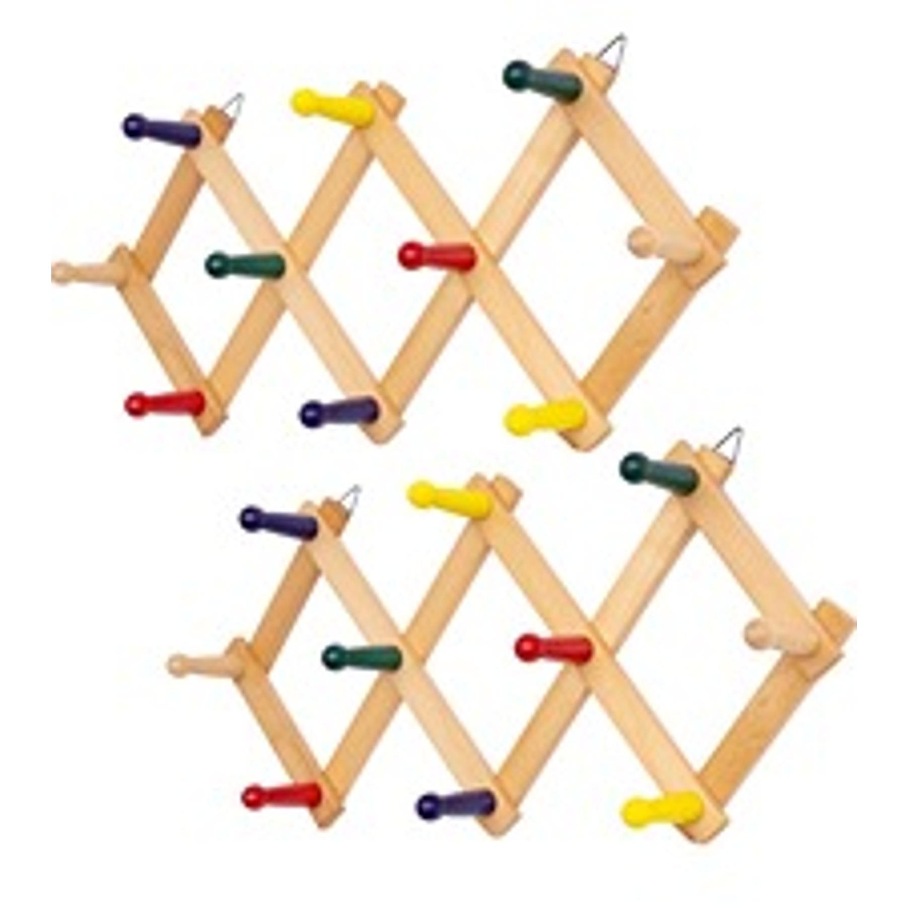 Hat Rack for Wall, Expandable Wall Hat Holder with 16 Hooks, 16 inch Wooden Wall Hook for Baseball Caps,Cowboy, Bag,Hoodie(Brown)