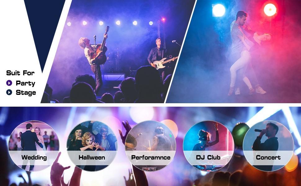 Fog Machine, Smoke Machine for Party, 500W With 13-Colors 8 LED Lights & Strobe Effect With Wireless Remote Control For Wedding Stage Halloween