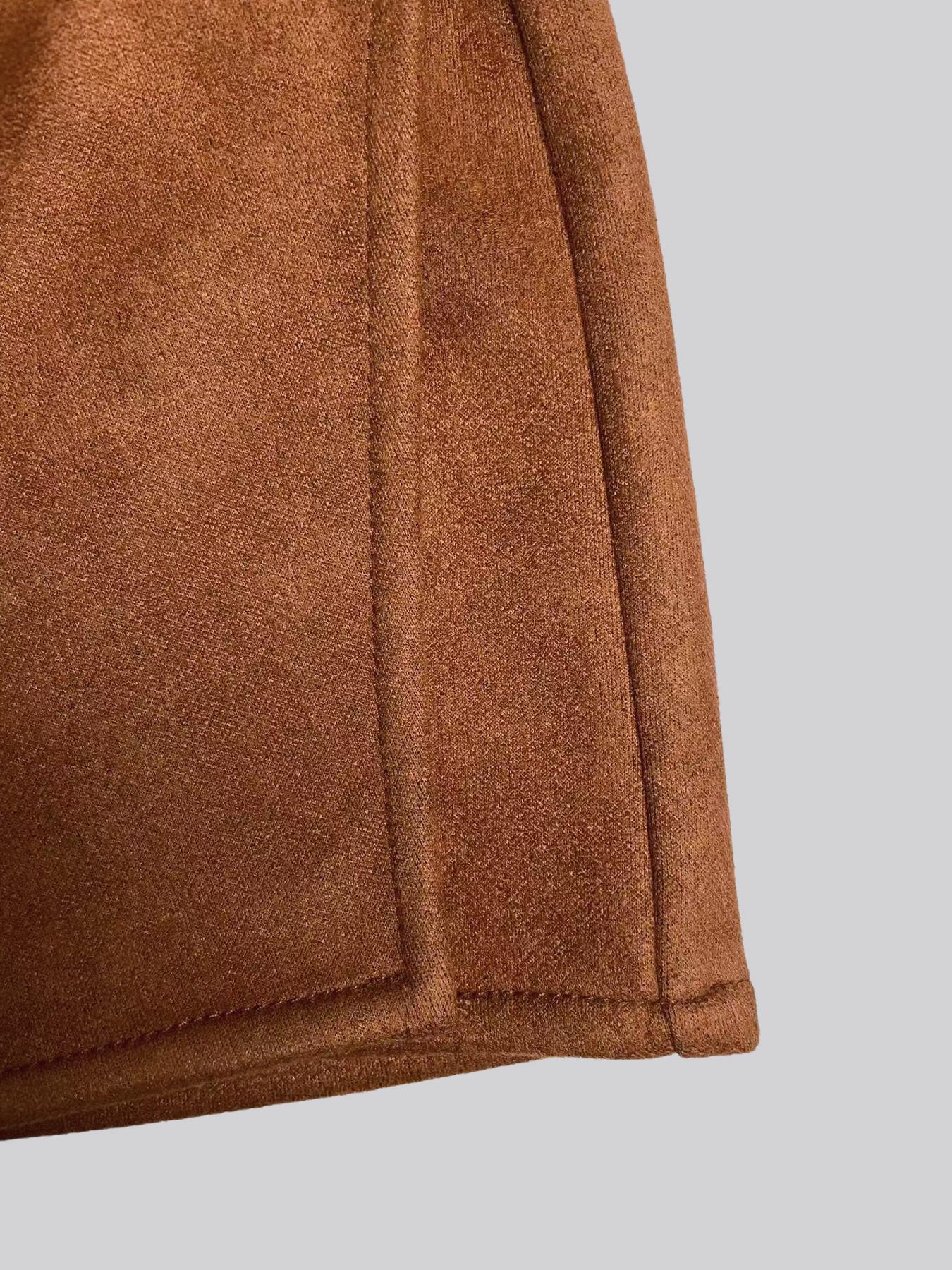 Women's Spring &Fall Velvet Vintage Italian Melange Pleated Bodycon Short Skirt,Fashionable Casual Versatile Ultra-Short Half Skirt