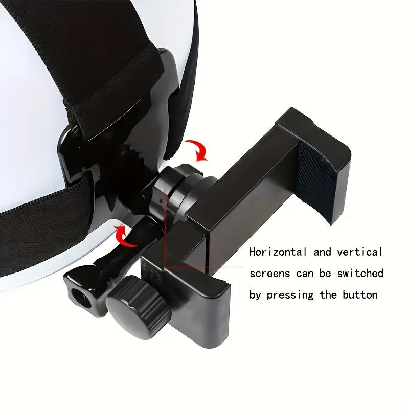 POV Head Mount Phone Holder for Phone & Android, Adjustable Hands Free Head Strap with 360° Rotation, First Person Phone Mount for Cooking, DIY, Travel & Content Creators Cellphone Holder Rotating Phone Mount
