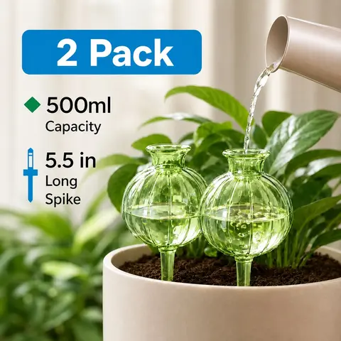 2-Pack Automatic Slow-Release Plant Watering Devices, Self Watering, Ideal for Indoor/outdoor Succulents & Potted Plants, Soil Moisture Maintenance Tool