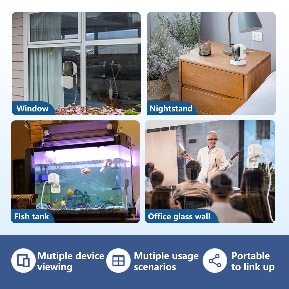 2.4G  Indoor and Outdoor Window Security Camera,,Night Vision and Motion Detection,Cloud/Memory Card Storage,24/7 Recording,2-Way Audio Talk,Easy & Quick Install, Wireless Security Cameras