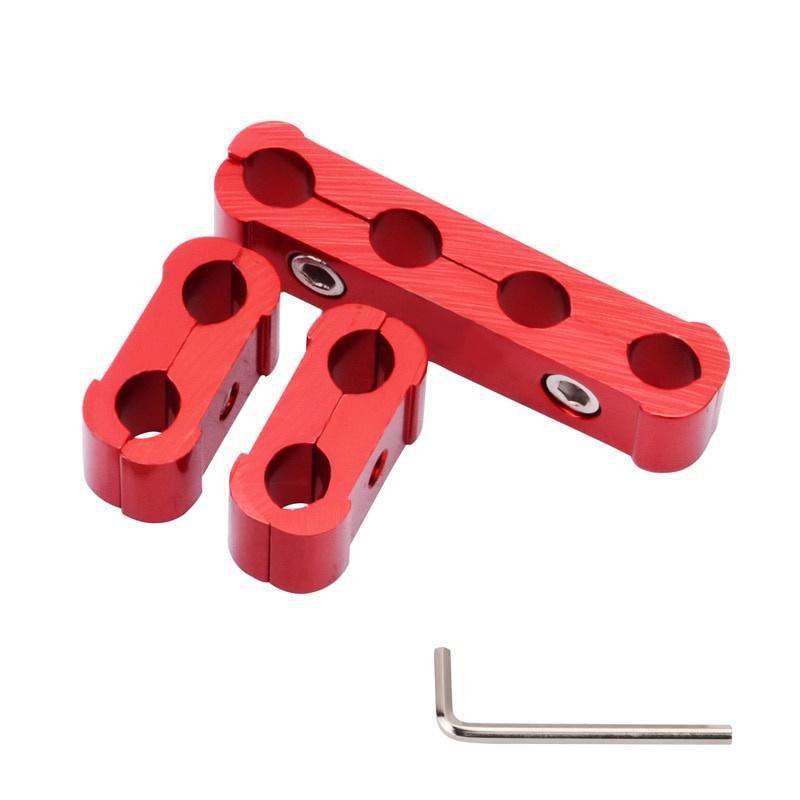 Automotive spark plug wire clip splitter wire ignition cable clip automatic decoration 3 for 8MM/9MM/10MM auto parts automotive modification, spark plug wire separator fixed sleeve aluminum alloy three-piece wire clip Automotive Accessories