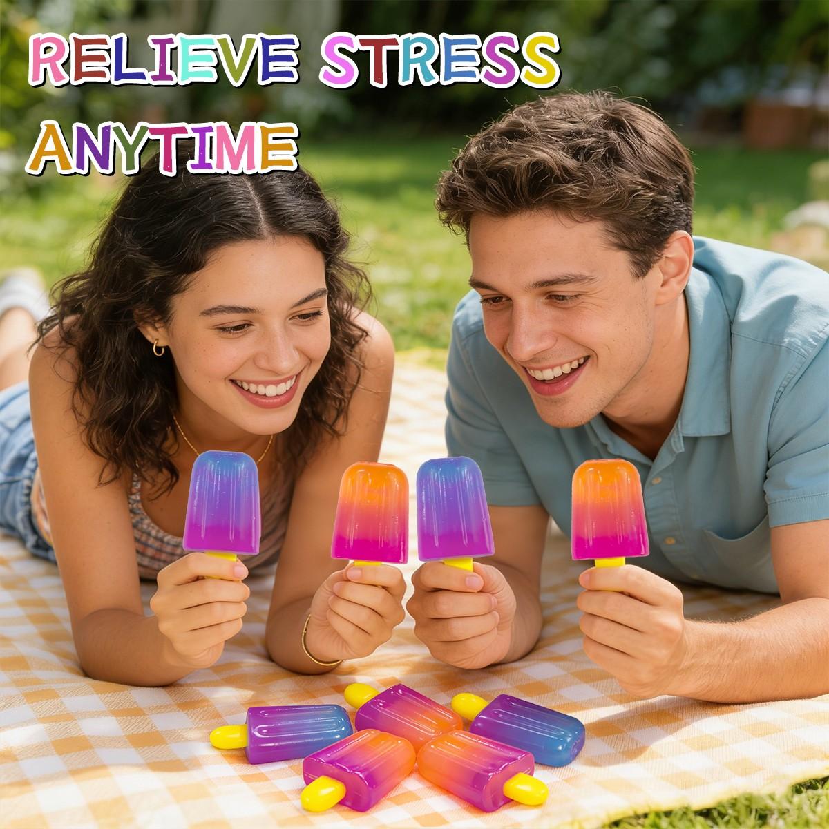 Soft Gel Ice Cream Stress Relief Toy, Squeeze Toy, Summer Ice Cream Shape, Relaxing Toy, Novelty Gift, Birthday Party Favors