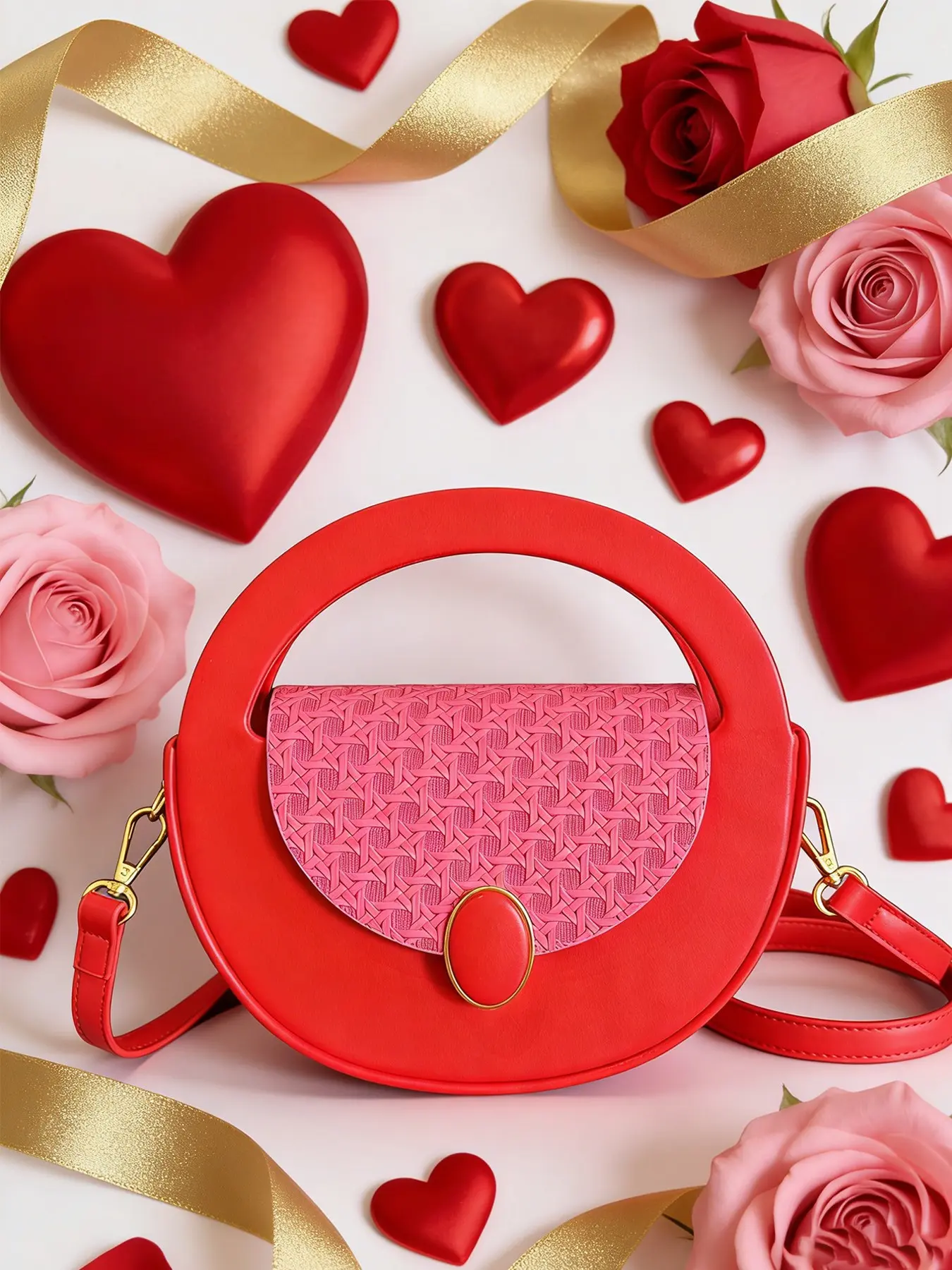 1pc Valentine's DayLadies' handbags are fashionable, simple, casual, and retro, suitable for daily commuting, shopping, dating, gift giving, and versatile handbags, Trendy Handbag, Handheld bag, Handbag Shoulder Purse, Trendy Commuter Bag