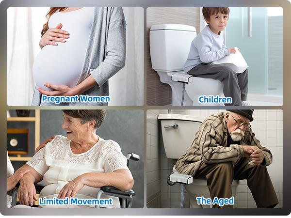 Hibbent Bidet Attachment for Toilet, Non-Electric Dual Nozzle for Frontal & Rear Wash, Adjustable Water Pressure Control, Fresh Water Bidet Toilet Seat, Self Cleaning Water Sprayer, Matte Black