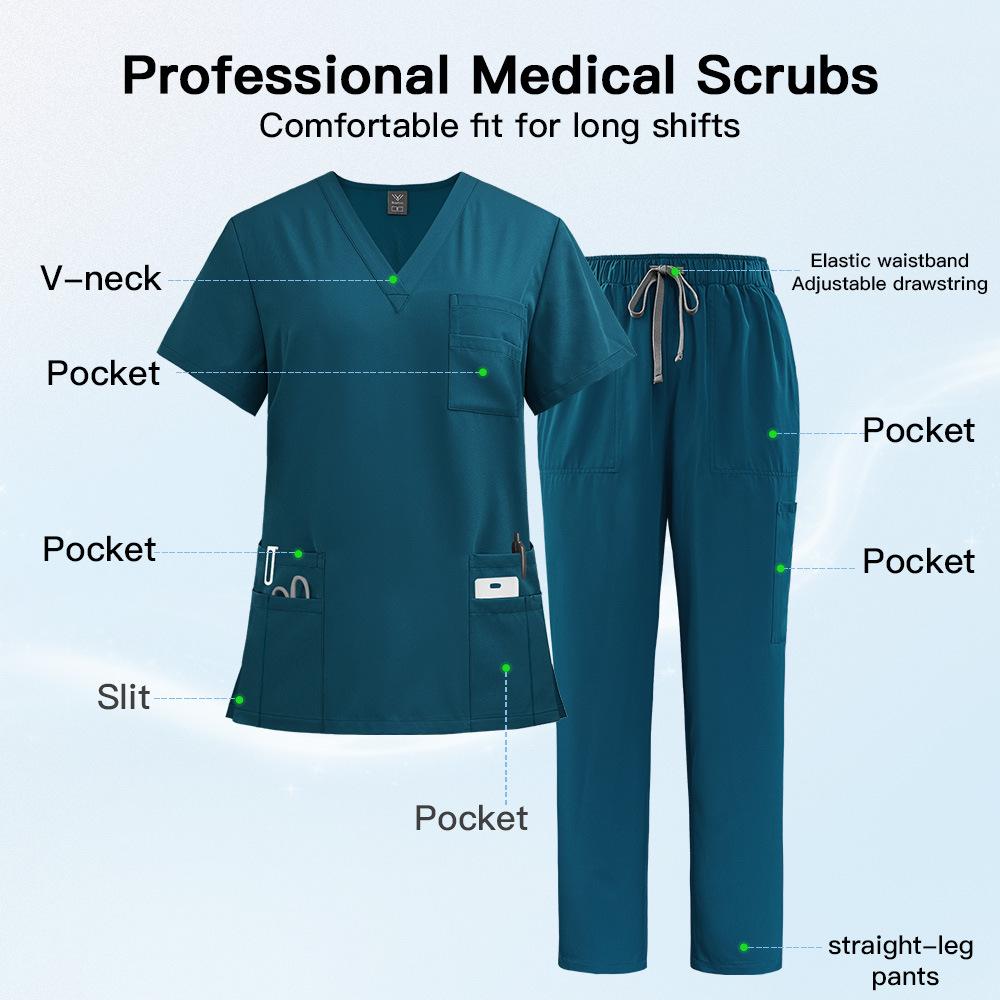Summer Quick Drying Casual Comfortable Beauty Spa Sanatorium Pet Hospital Doctor Nurse Staff Workwear Set Uniforms for Men and Women
