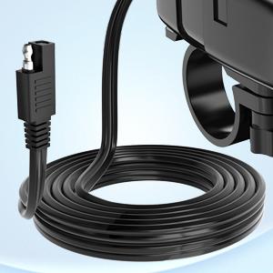 Nilight Motorcycle Charger with 12V Voltmeter Independent On Off Switch SAE USB Adapter Inline 10A Fuse Waterproof 6.8A Dual QC3.0 Fast Charging Phone Tablet for 7/8inch Handlebar ATV Port Device Installation hand gestures Led Mount Motorbike