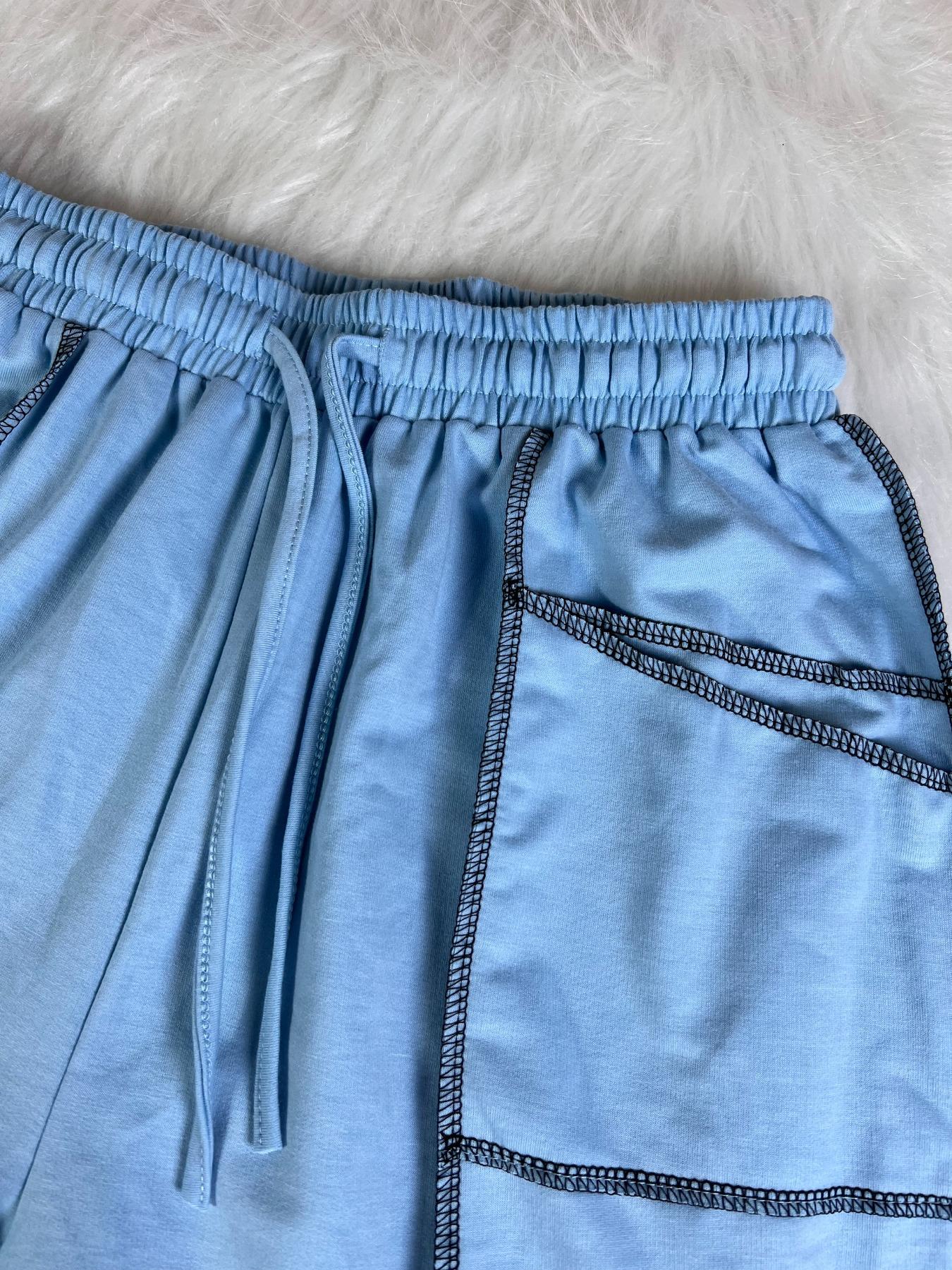 Women's New Loose Wide Leg Pants, Casual Drawstring Elastic Waist, Large Pockets, European Style Ladies Fashion Bottoms